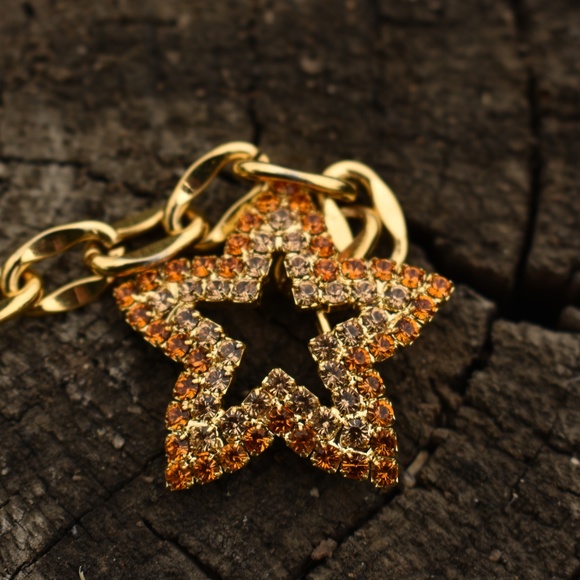 VINTAGE TRINA TARANTINO BELT LARIAT NECKLACE STAR - Picture 3 of 7